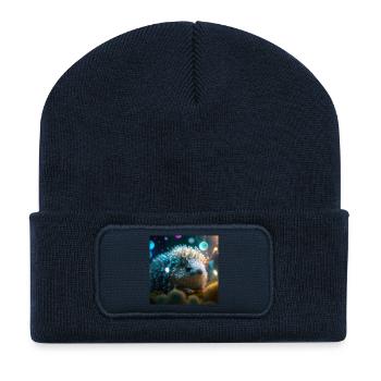 Photo macro créature 03 - Beanie recyclé à patch - bleu marine - Devant