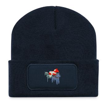 Dala Horses - Recycled Patch Beanie - french navy - Front