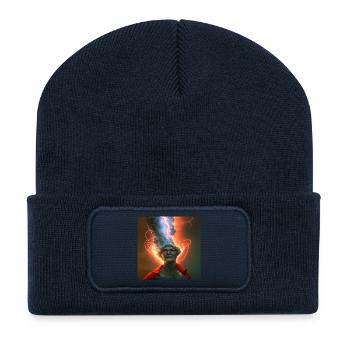 Portrait elektrik 10 - Recycled Patch Beanie - french navy - Front