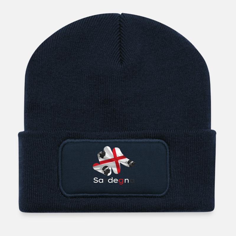 Flagge Sardinien - Recycelte Patch Beanie - French Navy
