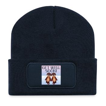 Gute Besserung wünscht - Seeotter - ANIMAL - Recycelte Patch Beanie - French Navy - Vorne