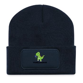 Dinosaurier Schläger Bälle Spruch Sport Padel - Recycelte Patch Beanie - French Navy - Vorne