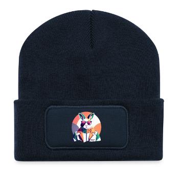 Bunny, Easter Bunny - Recycled Patch Beanie - french navy - Front