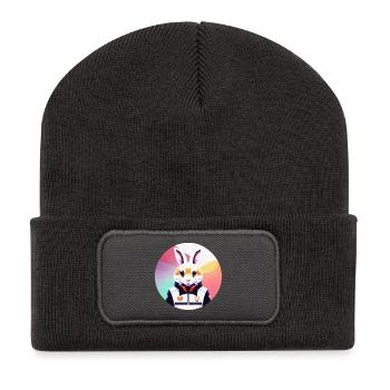Bunny, Rabbit, Easter Bunny - Recycled Patch Beanie - dark grey - Front