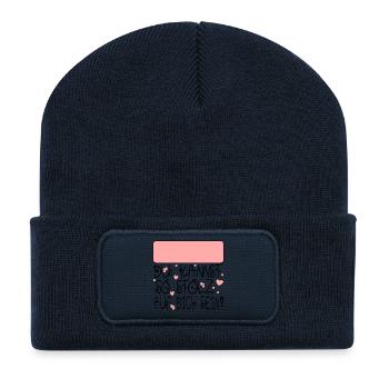 Namensschild - Personalisierte Geschenke - STOLZ - Recycelte Patch Beanie - French Navy - Vorne