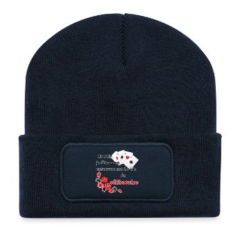 Futur Marié Poker. Enterrement vie célibataire EVG - Beanie recyclé à patch - bleu marine - Devant