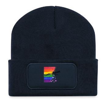 Liebe ist Liebe – Regenbogen Pride Design - Recycelte Patch Beanie - French Navy - Vorne