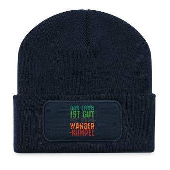 Wanderwege Wanderer Statement Klettern Wandern - Recycelte Patch Beanie - French Navy - Vorne