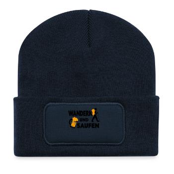 Klettern Bergwandern Wandern Statement Berggipfel - Recycelte Patch Beanie - French Navy - Vorne