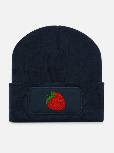Erdbeere - Recycelte Patch Beanie - French Navy