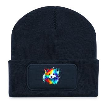 Rainbow Style Spray Welpe - Recycelte Patch Beanie - French Navy - Vorne
