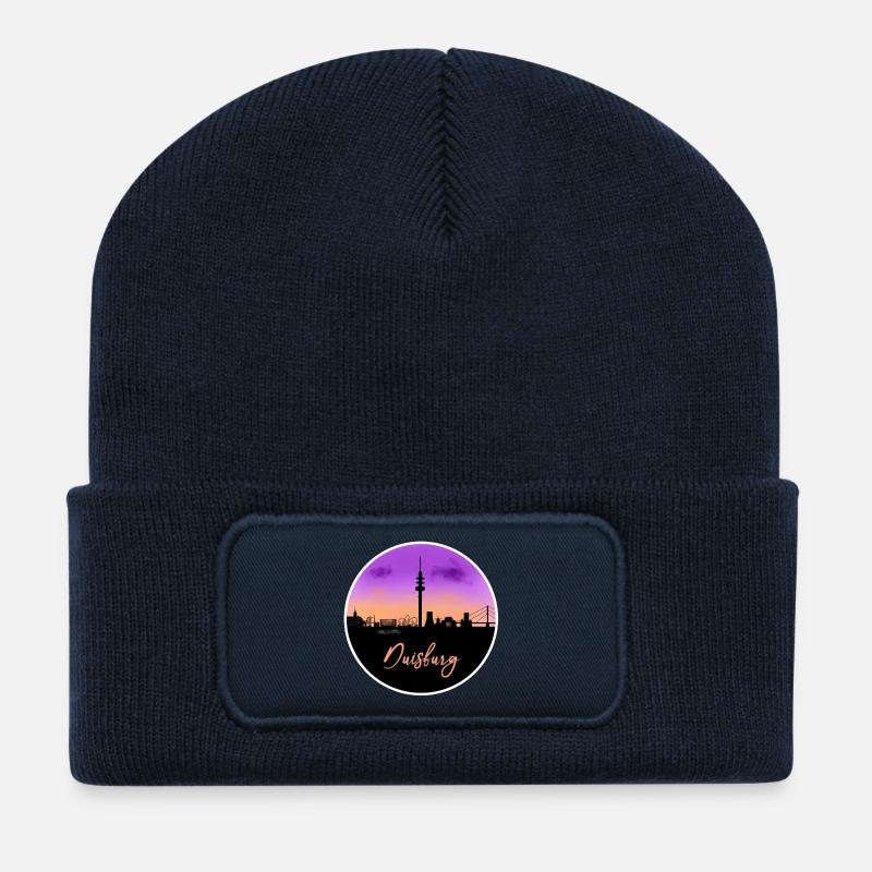 Duisburg Fine Skyline - Recycelte Patch Beanie - French Navy