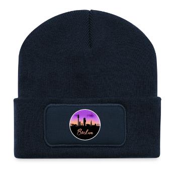 Bochum Fine Skyline - Recycelte Patch Beanie - French Navy - Vorne