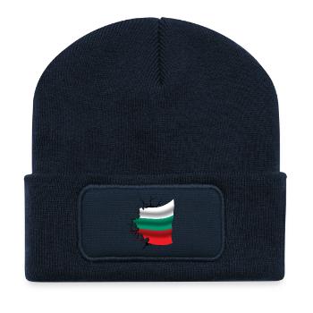 Drapeau de la Bulgarie - Bulgarie - Drapeau cassé - Beanie recyclé à patch - bleu marine - Devant