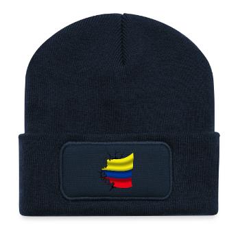 Flagge von Kolumbien - Kolumbien - Flagge Broken Design - Recycelte Patch Beanie - French Navy - Vorne