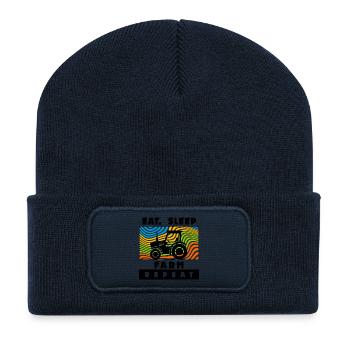 Déclaration de machinerie agricole agricole de tracteur agricole - Beanie recyclé à patch - bleu marine - Devant