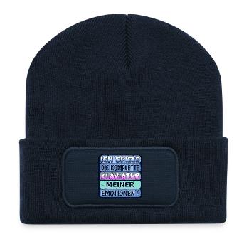 Charaktereigenschaften EMOTIONAL EMOTIONEN ZEIGEN - Recycelte Patch Beanie - French Navy - Vorne