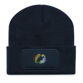 Pride-Chamäleon - Recycelte Patch Beanie - French Navy - Vorne