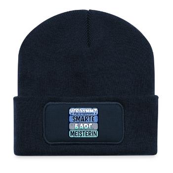Bademeisterin - Schwimmmeisterin - SCHWIMMEN - Recycelte Patch Beanie - French Navy - Vorne