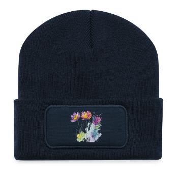 Floral watercolor - Recycled Patch Beanie - french navy - Front