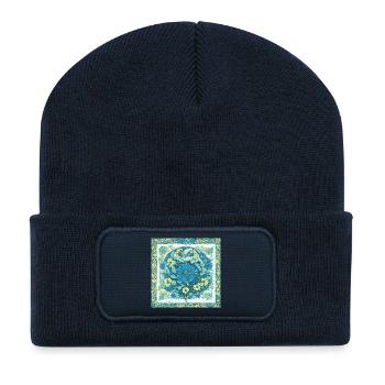 Flowers - Recycled Patch Beanie - french navy - Front
