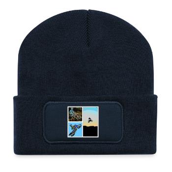 Motocross - Recycelte Patch Beanie - French Navy - Vorne