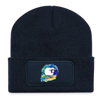 Schaf - Recycelte Patch Beanie - French Navy - Vorne