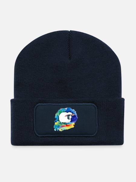 Schaf - Recycelte Patch Beanie - French Navy