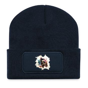 Motocross action colorful - Recycled Patch Beanie - french navy - Front