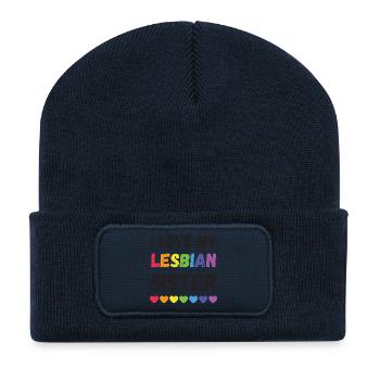 Pride Month LGBTQ - I Love My Lesbian Sister - Recycled Patch Beanie - french navy - Front