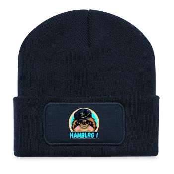 HAMBURG SEGELN HAMBURGER BOOTFAHREN - Recycelte Patch Beanie - French Navy - Vorne