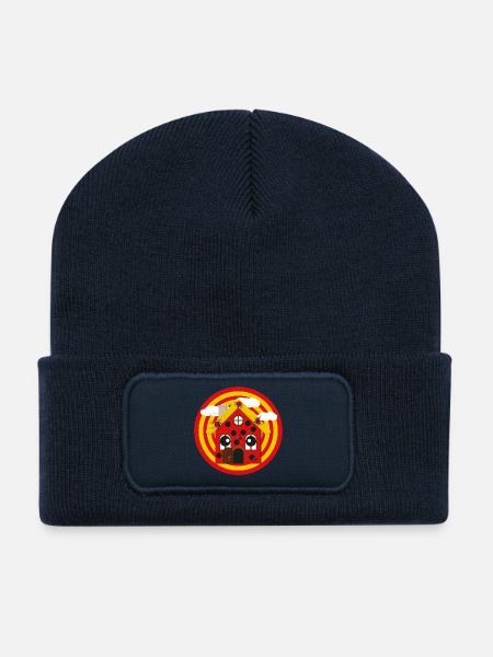 Häuschens Plausch im Frühling - Recycelte Patch Beanie - French Navy