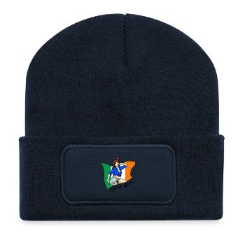 Design de drapeau irlandais pour fille - Beanie recyclé à patch - bleu marine - Devant