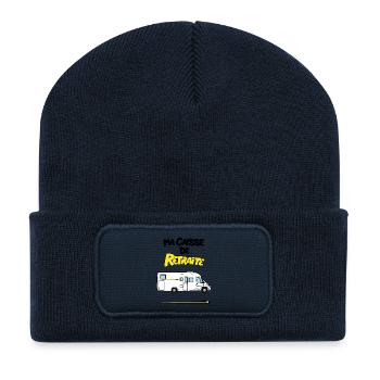 Ma caisse de retraite - Beanie recyclé à patch - bleu marine - Devant