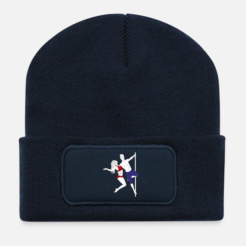 Poledance Duo Rot Blau Outfit - Recycelte Patch Beanie - French Navy