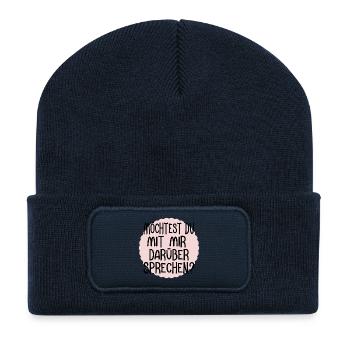 FREUNDSCHAFT ZUHÖREN - Recycelte Patch Beanie - French Navy - Vorne