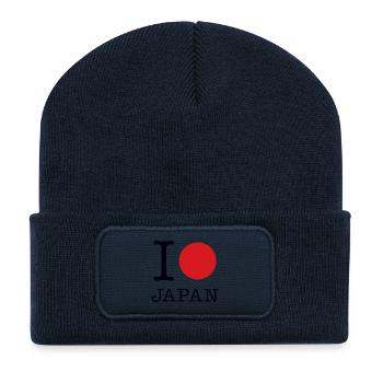 I LOVE JAPAN - Recycled Patch Beanie - french navy - Front
