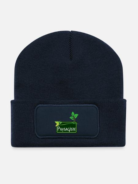 Paysagiste - Beanie recyclé à patch - bleu marine