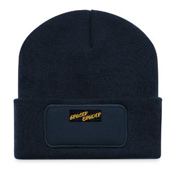 Einzelkind Bruderherz Statement Großer Bruder - Recycelte Patch Beanie - French Navy - Vorne