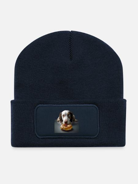 Absolut Self control dog 01 sans - Beanie recyclé à patch - bleu marine