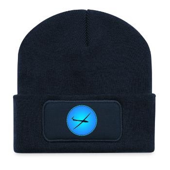 VOL À VOILE - Beanie recyclé à patch - bleu marine - Devant