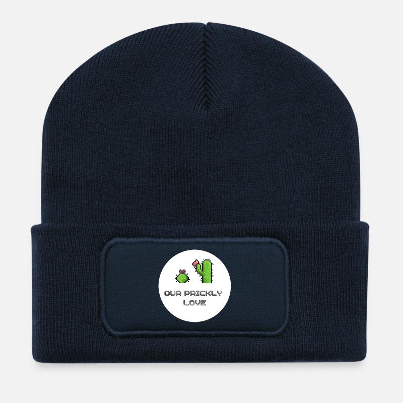 Unsere Stachelige Liebe Pixelkunst - Recycelte Patch Beanie - French Navy