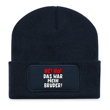 SCHULD BRUDER - Recycelte Patch Beanie - French Navy - Vorne