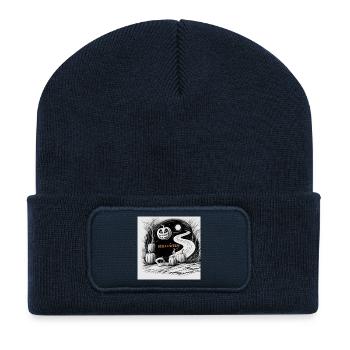 Halloween pumpkin monster - Recycled Patch Beanie - french navy - Front
