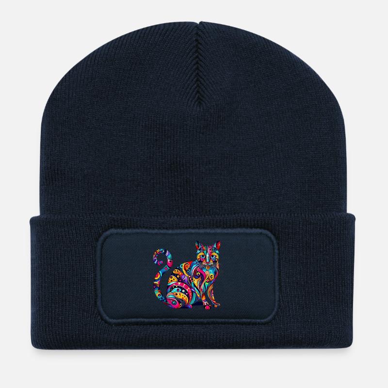 Katze - Recycelte Patch Beanie - French Navy