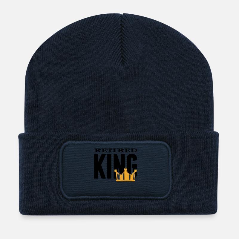 Pensionist Pensionierung Ruhestand Statement - Recycelte Patch Beanie - French Navy