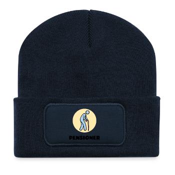 Pensionär Spruch Ruhestand Lebensabend Rente - Recycelte Patch Beanie - French Navy - Vorne