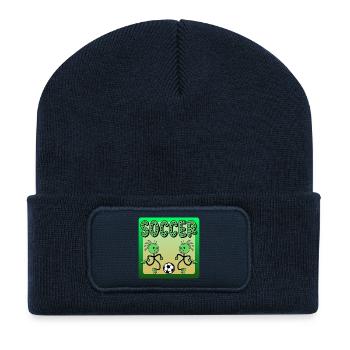 KINDER FUSSBALL SPORT ZEICHNUNG - Recycelte Patch Beanie - French Navy - Vorne