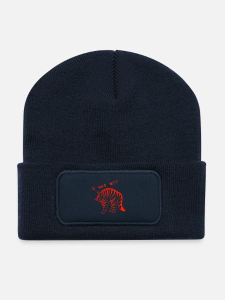Tu sais mon pote ? - Beanie recyclé à patch - bleu marine