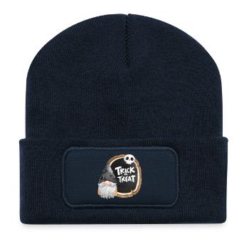Halloween, Süßes oder Saures, Gnom - Recycelte Patch Beanie - French Navy - Vorne